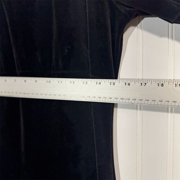 VTG Metamorphosis Black Velvet Maxi Dress Small S Long Sleeve Goth 90s Grunge - Picture 5 of 6